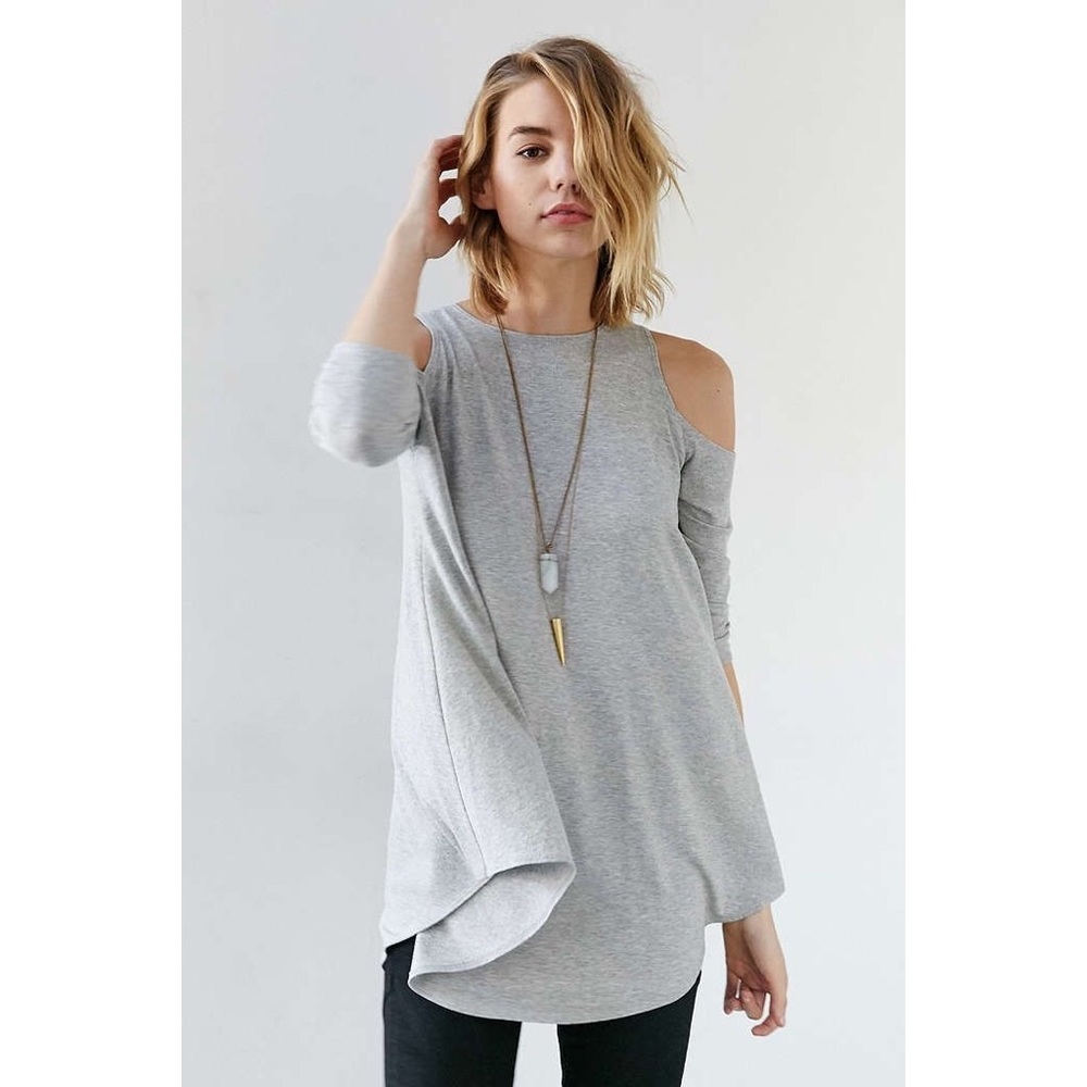 Urban Outfitters grey cold shoulder tunic